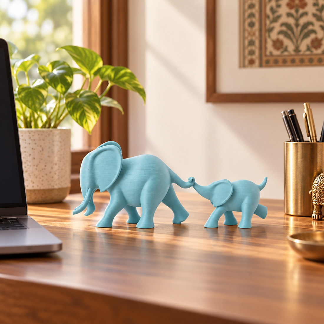 Elephant Duo Dusty Blue