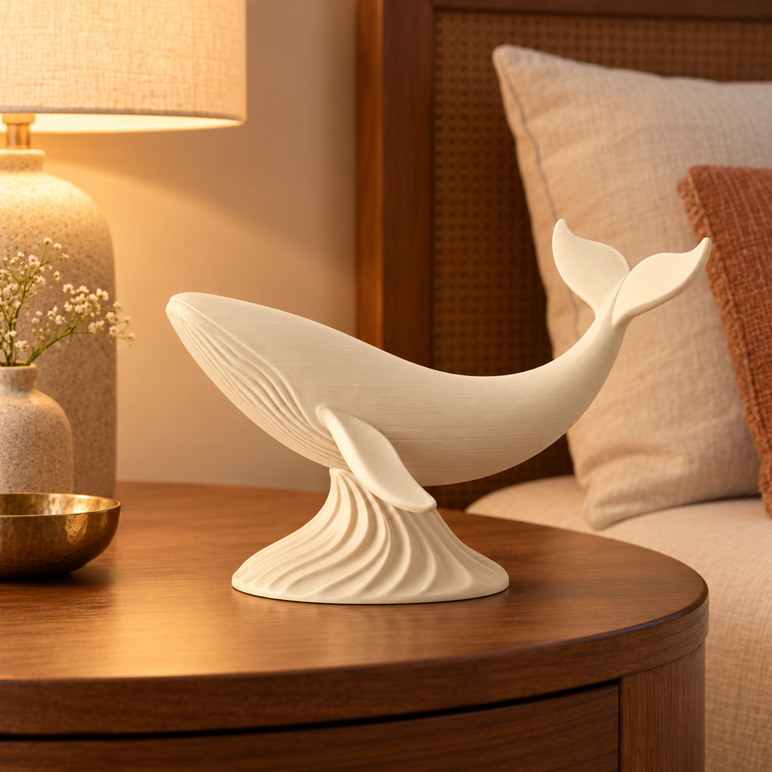 Japandi Whale - Warm Ivory