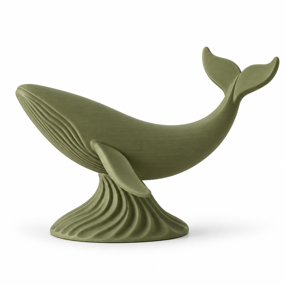 Japandi Whale - Olive Green
