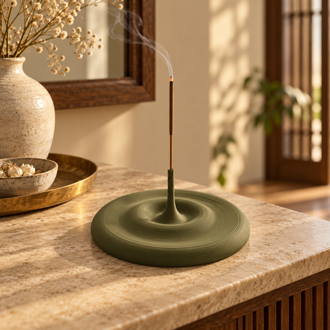 Water Ripple Olive Green