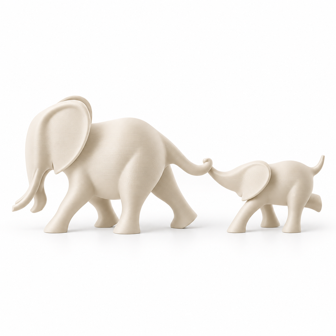 Elephant Duo Warm Ivory
