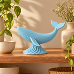 Japandi Whale - Dusty Blue