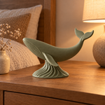 Japandi Whale - Olive Green