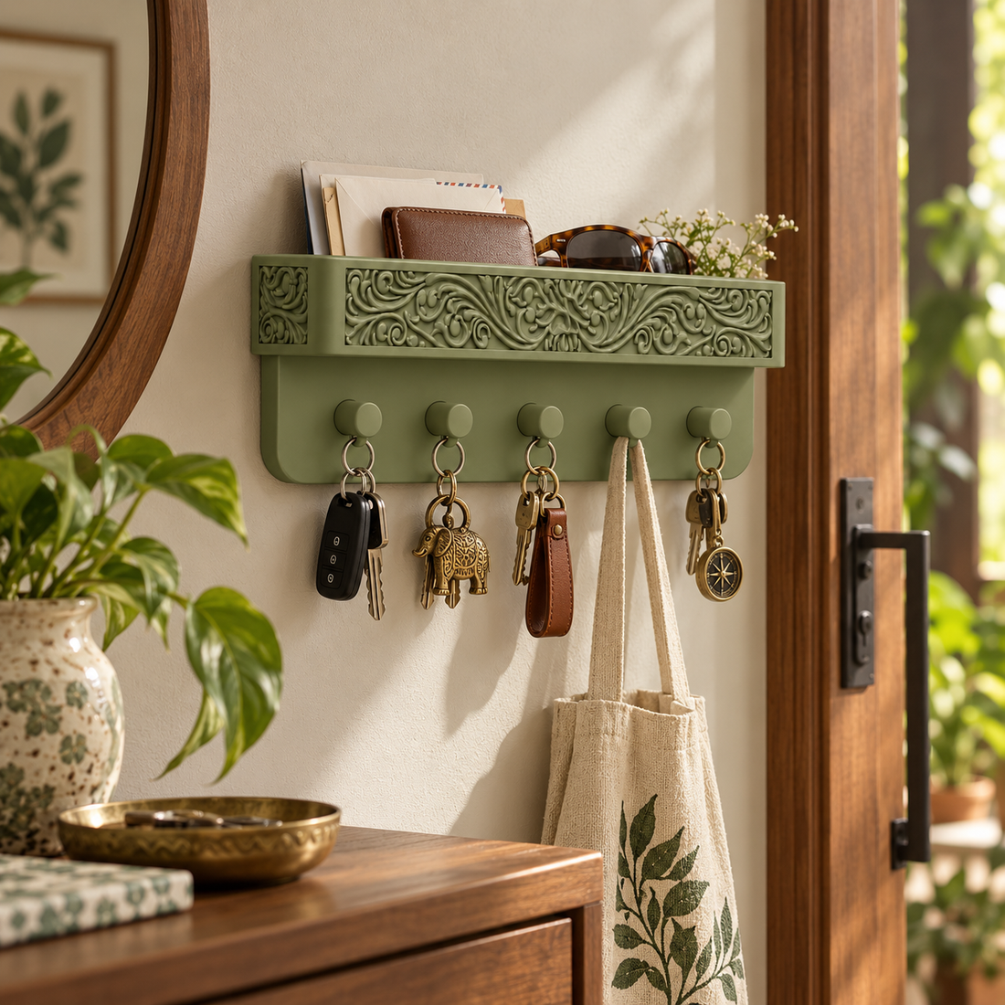 Jharoka Olive Green