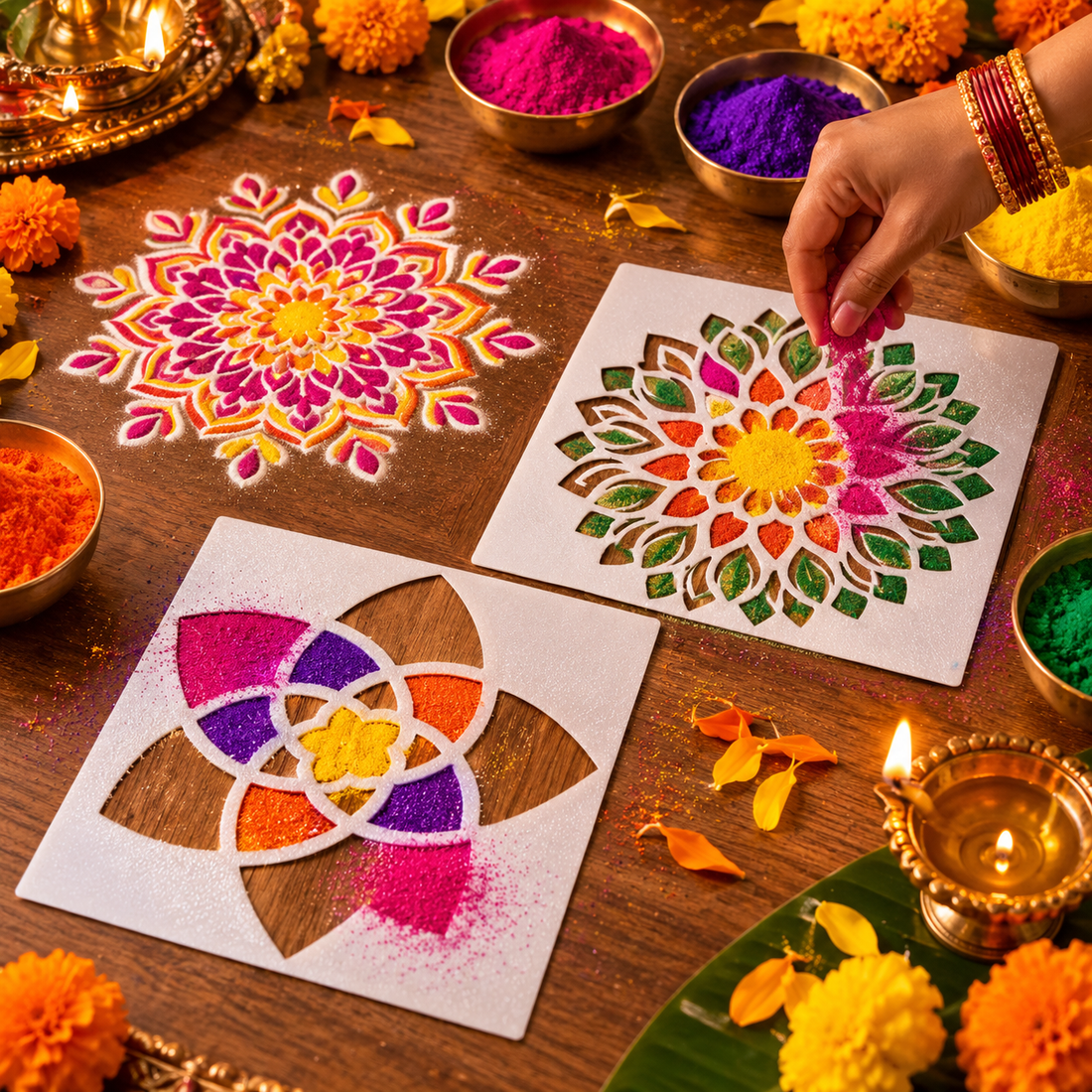Mandala Rangoli Stencil Set