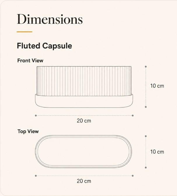 Fluted Capsule size reference
